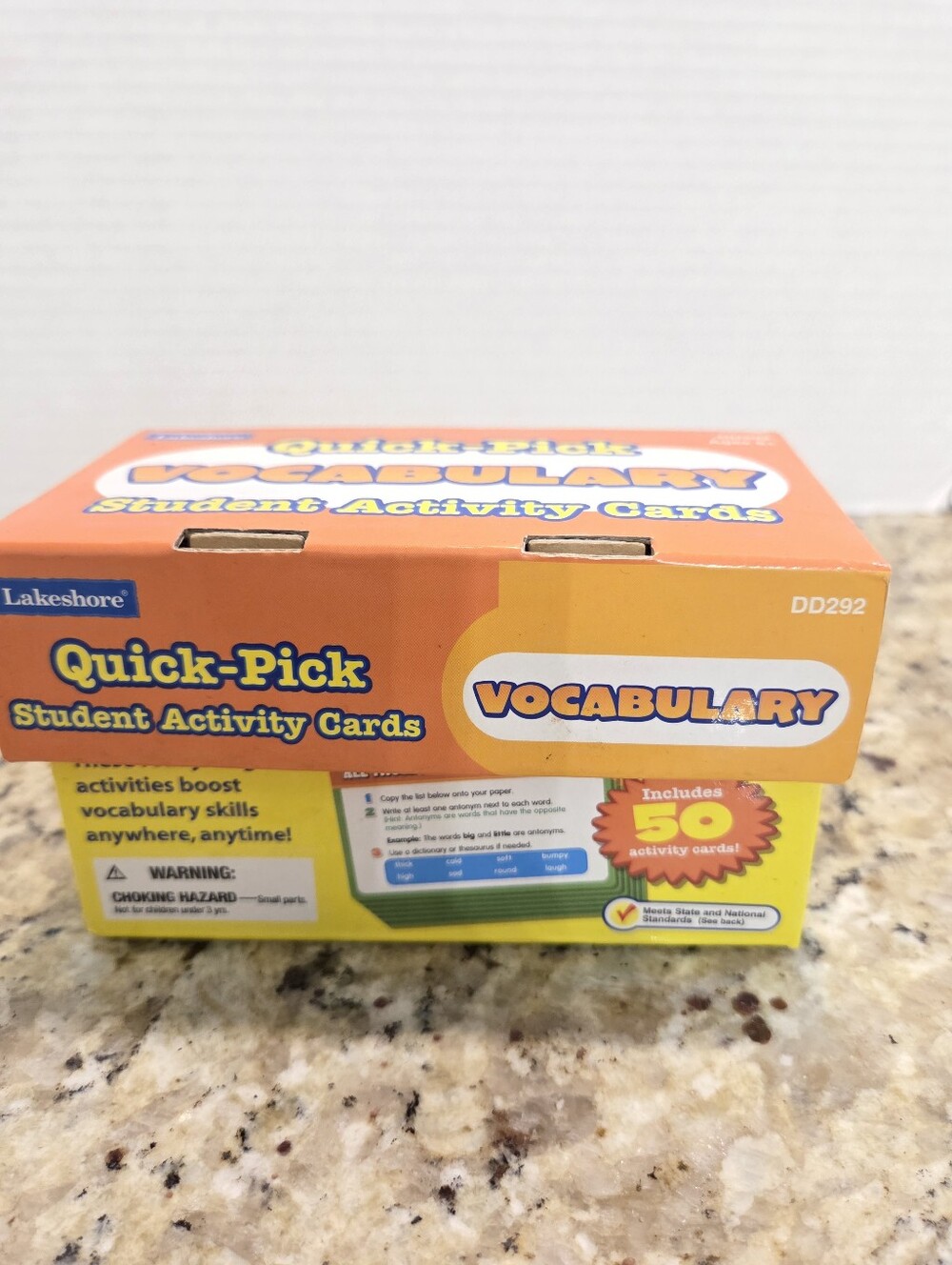 Lakeshore Quick Pick Vocabulary Student Activity Cards DD292 50 Cards Ages 6+